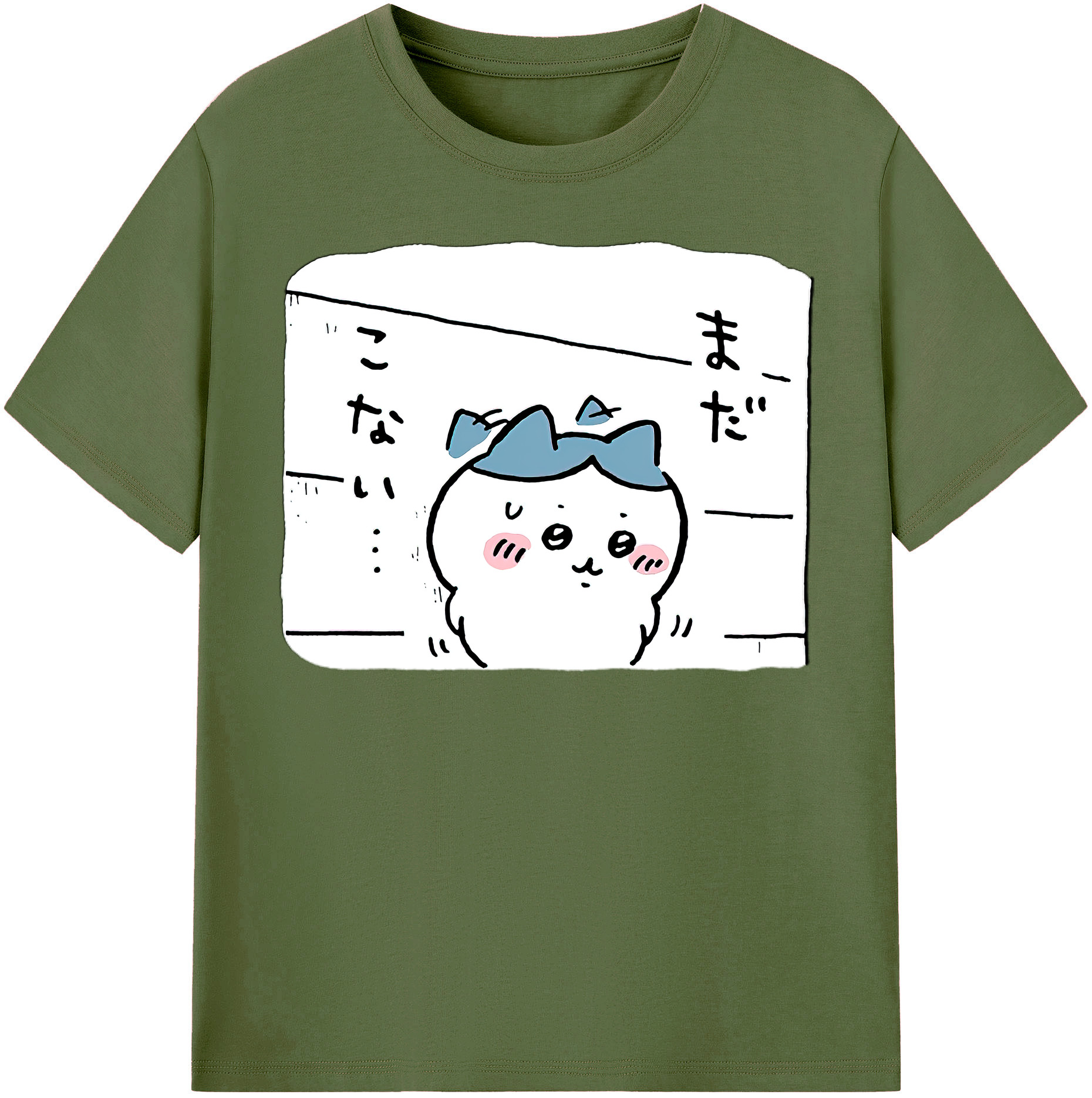 （画像用） ちいかわ ハチワレ Chii-kawa hachiware 綿100％半袖Tシャツ（フロントプリント）